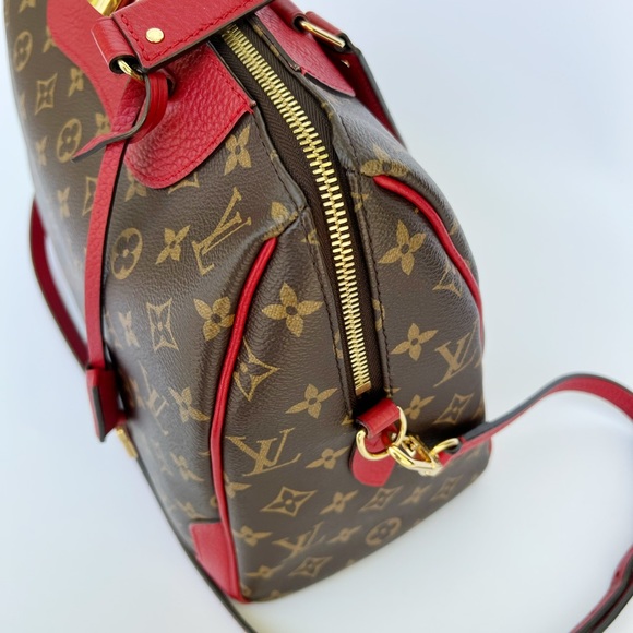 Authentic✅Louis Vuitton Retiro Monogram Red Satchel Duffle Crossbody Canvas - Picture 6 of 14